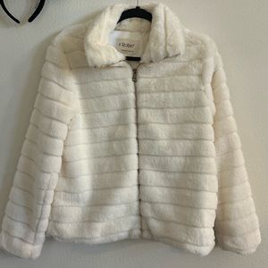 White Faux fur sweater/jacket